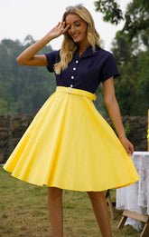 Womens 1950s Retro Rockabilly Princess Cosplay Dress short sleeve 50's 60's Party Costume Gown(S-2XL) Sai Feel